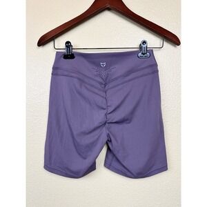 Dynafit Womens Purple Scrunch Butt Bike Shorts Med High Rise Running Yoga Gym